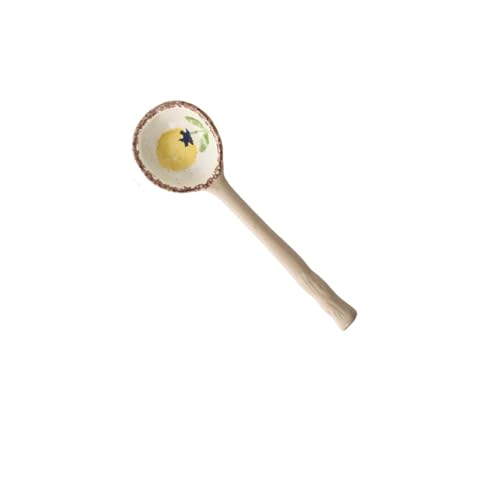 Lepel Ofentransformierte Keramik-Suppenlöffel, Retro-Porzellan, Kaffeelöffel, Teelöffel for Joghurt, Dessert, Honig, Marmeladenlöffel, Eislöffel, Zucker, Salzglas, Löffel, 2er-Set Soeplepel (Color :