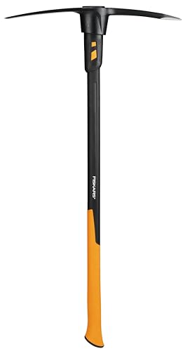 Fiskars Kreuzhacke IsoCore L für grobe Arbeiten auf harten, steinigen Böden, Länge: 91 cm, Gewicht: 3,4 kg, Schwarz/Orange, 1020166