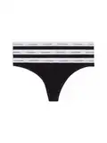 Calvin Klein Damen Strings Modern Logo Tangas, Schwarz (Black/Black/Black), M