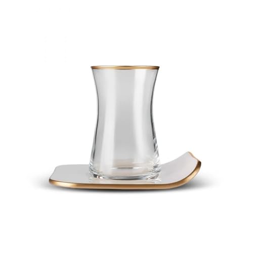 Karaca Retro Creme 6 Personen Platz Teetasse Set, 12 Teilig
