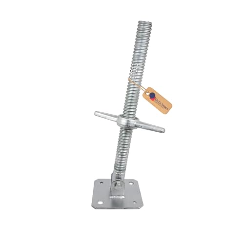 GeZu Impex® Gerüstspindel schwenkbar 500 mm, Ø 38 mm, Kippspindel für Baugerüste, Gerüstspindel Gerüstfüße mit beweglicher Fußplatte