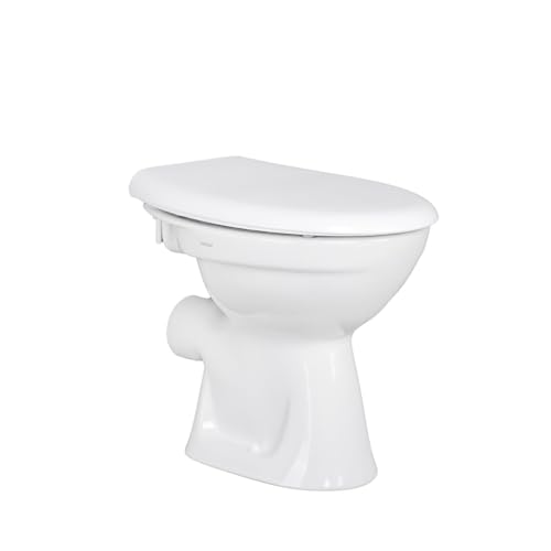 Stand WC Toilette Abgang Waagerecht Wand Tiefspüler Stehend + Softclose-Deckel