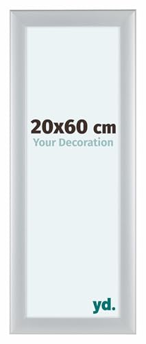 yd. Your Decoration - Bilderrahmen 20x60 cm - Silber Matt - Bilderrahmen aus MDF mit Acrylglas - Antireflex - 20x60 Rahmen - Como
