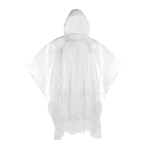 KAshack 5 Stück Einweg Regenponcho Durchsichtig für Damen & Herren – 100% Wasserdichtes Regen Poncho mit Kaputze Leichtgewichtiger für Wandern Camping und Reisen Notfallponcho