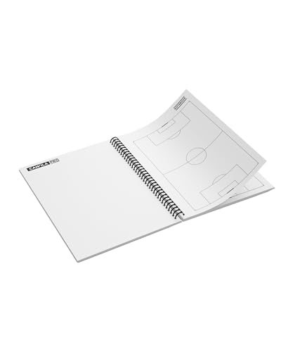 Cawila PRO Notebook, Ringbuchblock, A4, 100 Blatt, Fußball Lehrblock für Trainer Weiss One Size