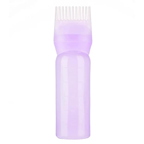 Generic Wurzelkamm Applikatorflasche aus Kunststoff mit abgestufter Skala Zuverlässiges Haarstyling Werkzeug Färbezubehör für den Heimsalon, Nr.1, rosa