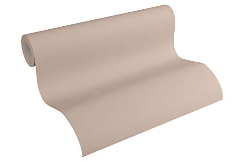 A.S. Création Vliestapete glatte Wand Tapete Unitapete 10,05 m x 0,53 m 309167 3091-67, Beige/Braun