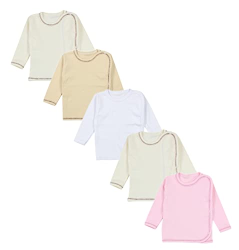 TupTam Unisex Baby Wickelshirt Langarm 5er Pack, Farbe: Mädchen 2, Größe: 50