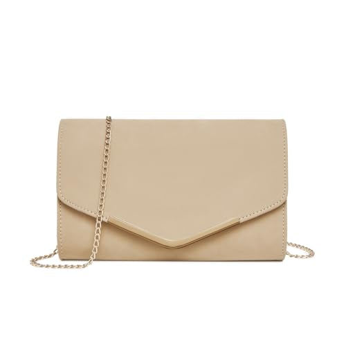 Miss Lulu Damen Umschlag Clutch Elegant Abendtasche Brauttasche Umschlag Clutch Tasche Handtasche mit Kette für Hochzeit Party Prom