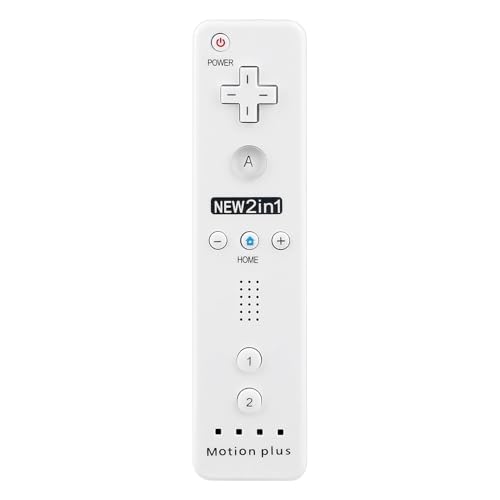 OSTENT 2 in 1 Fernbedienung Errichtet in Motion Plus Kompatibel für Nintendo Wii Konsole Spielfarbe Weiß