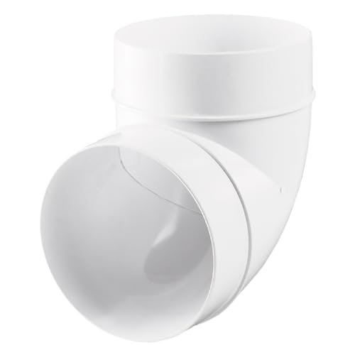 Rohrbogen 90 Grad Lüftungs Rundrohr Bogenverbinder für Rohre 125 mm PLASTIVENT Kunststoff Lüftungskanal 90° Segmentbogen für Rund Lüftungsrohre Belüftungsanlagen PVC Verbinder Ø125