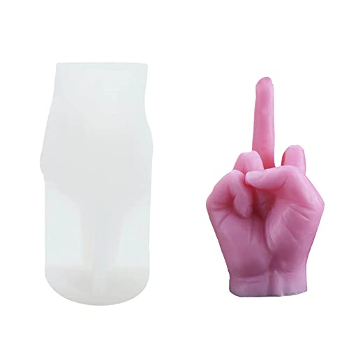 Hand Gesture Shaped Silicone Candle Mold 3D Middle Finger Resin Casting Mould für DIY Seife Kerzen handgemachte Geschenk Craft Ornaments Home Decoration (Middle Finger)