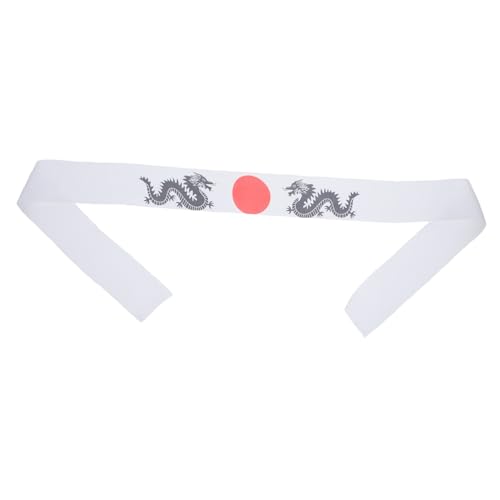 WRITWAA Kriegerhaarband Stirnband Karate Stirnbänder martialisch verdrehte Japanisches Kopftuch Haarband-Dekoration Kopfbedeckung für Sushi-Köche Sushi-Koch-Wraps Polyester Weiß