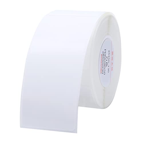 Thermokabel-Etikettenpapier für D101-Etikettendrucker, Barcode, Preisgröße, Name, blanko, wasserdicht, reißfest, 25 x 50 mm, 130 Blatt/Rolle, für Preisschilder, Bürobedarf, Bekleidungsgeschäfte