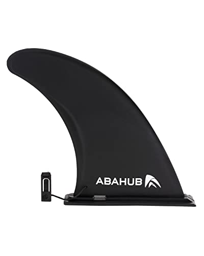 Abahub SUP Finne 9 Zoll Universal SUP Finne Abnehmbare Center Fin Fiberglas Verstärkte SUP Ersatzflossen Abziehbar SUP Zubehör für Surfboard, Stand-Up Paddle Board, Longboard, Schwarz