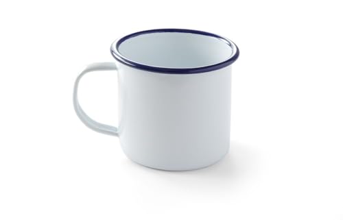 HENDI Becher, mit einem schönen blauen Rand, Abriebfest, 0,36L, ø90x(H)80mm