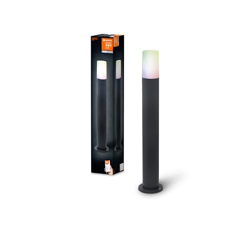 LEDVANCE SMART+ WI-FI 50cm PIPE Post - dimmbare LED Standleuchte dunkelgrau für Außen mit hochwertigem Aluminium-Gehäuse, RGB-Farbsteuerung, 10 W, 3000 Kelvin warmweiß, 380 Lumen, IP44