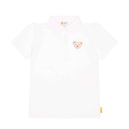 Steiff Mädchen Poloshirt Kurzarm Polohemd, Bright White, 98 EU