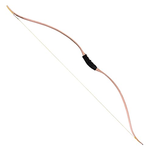 BestSaller 1262 Hunnen-Bogen aus Holz mit Echtleder-Griff für Kinder, ca. 120 cm, ohne Pfeile, Natur