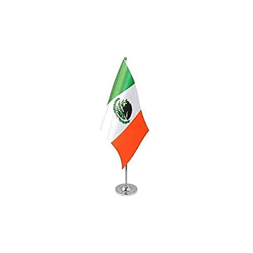AZ FLAG - Prestige Tischflagge Mexiko 22x15 cm Metall - Mexikanische Tischfahne 15 x 22 cm - Flaggen
