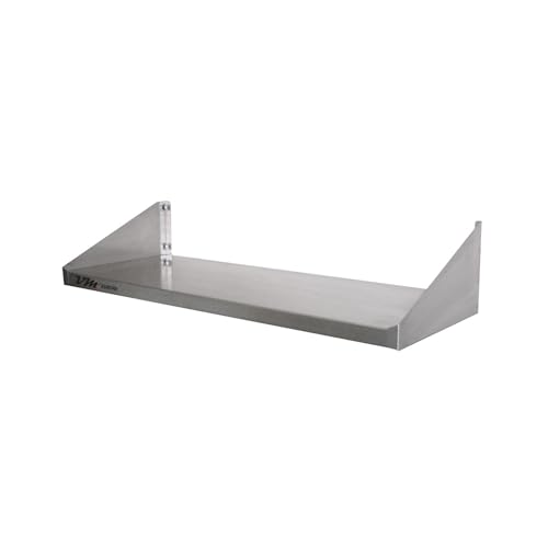 VM Europa - Edelstahl Wandbord - Maße 60 x 40 cm - Einfach Montierbar - AISI 430 Legierung - Wandregal Küchenregal Gastro Edelstahlregal Wandablage Gewürzregal Hängebord Gastronomie