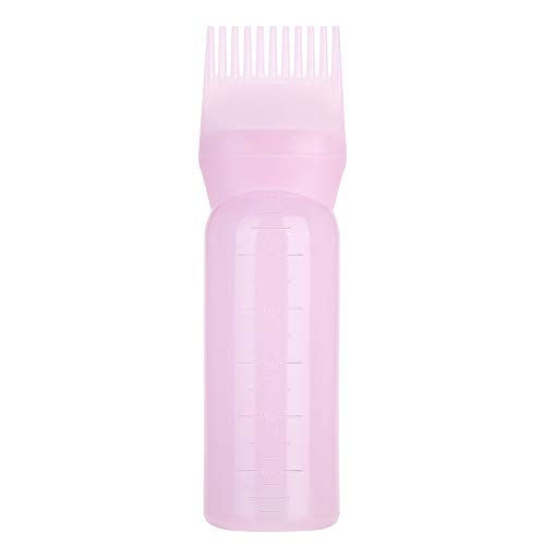 Serlium Haaröl-Applikatorflasche, 160 ml Wurzelkamm-Applikatorflasche Leichte Ölflasche für Haare zur Behandlung der Kopfhaut, essentiell und Haarfärbemittel Kunststoff(Rosa)