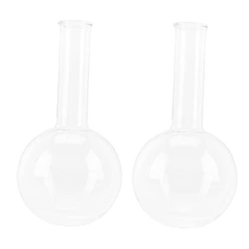 GALPADA 2stücke Runde Glasflasche Mit Boden Für Chemische Experimente Robuste Transparente Laborflasche Für Schüler Und Profis Leicht Und Tragbar Für Wissenschaftsprojekte