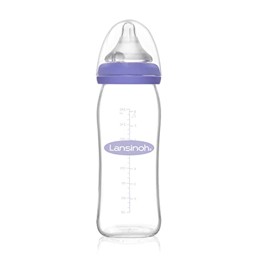 Lansinoh Glas Babyflasche mit NaturalWave Sauger Gr. M, 240 ml