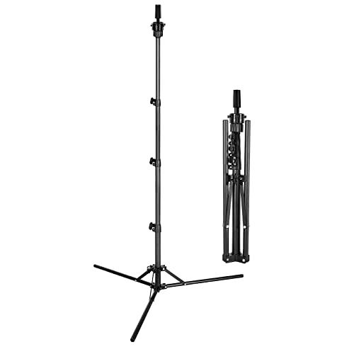 Mannequin Kopf Ständer, DanseeMeibr Plus Perücken Kopf Ständer Metall Stativ Ständer Reverse Faltbarer Ständer Einstellbar (20-59Inch) Perücken Ständer Stativ für Friseur Training Kopf