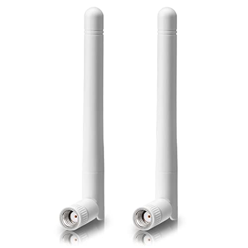 Bingfu WLAN Antenne Dualband 2,4 GHz 5 GHz 3dBi MIMO RP-SMA Stecker Bluetooth Antenne für WLAN-Router Drahtlose Netzwerkkarte USB-Adapter Sicherheit IP-Kamera Videoüberwachung Monitor, Weiß, 2-Stück