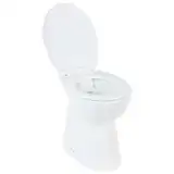 vidaXL Hohe Spülrandlose Toilette für Größere Menschen Senioren Soft-Close Absenkautomatik Stand WC Badezimmer 7cm Höher Keramik Weiß