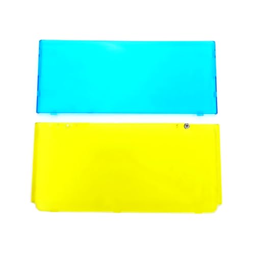 New for New3DS Extra Clear Frontplate Top & Bottom Shell Replacement Blue/Yellow Color, for New 3DS Small Handheld Game Consoles, Personalized Transparent Housing Shell Coverplate 2 PCS Set