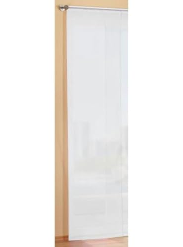Gardinenbox Preisgünstiger Flächenvorhang Schiebegardine, transparent, unifarben, mit Zubehör, 245x60, Weiß, 85589
