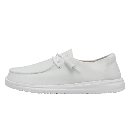 Hey Dude Damen Wendy Slub Canvas Moc Toe Shoes, White, 40 EU