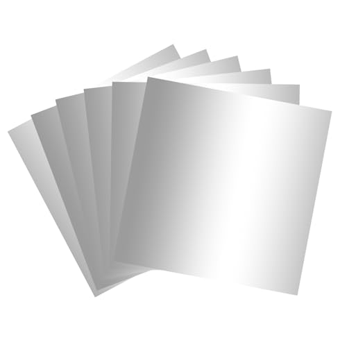 Silber-Metallic-Kartonpapier, 15 Stück à 30,5 x 30,5 cm (250 g/m²) – Folienplatte, spiegelnde Oberfläche, perfekt zum Basteln, Einladungen und Dekorationen (Silber)