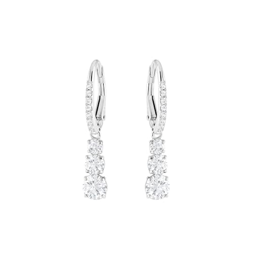 Swarovski Stilla Attract Trilogy Ohrringe, Weiss, Rhodiniert