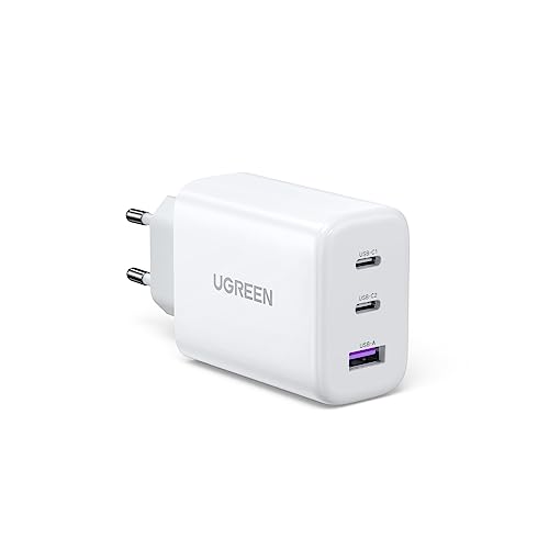 UGREEN USB C Ladegerät 65W 3-Port USB-C Netzteil PPS Schnellladegerät PD Charger 60W kompatibel mit MacBook Pro/Air, iPad Pro/Air, iPhone 16/16 Pro Max/15, Galaxy S24 Ultra, Pixel, Steam Deck (Weiß)