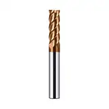 CREEYA Hartmetall Schaftfräser 8mm, 4 Zähne/4 Schneiden CNC Fräser, HRC 55, TiSiN Golden Beschichtung, VHM Fräser CNC 8mm Für Stahl Metall Holz Acryl Kunststoff(8mm)