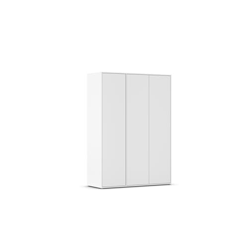 Rauch Möbel Nabila, Drehtürenschrank, Kleiderschrank, Kleiderschrank weiß, Kleiderschränke, Garderobe, 3-türig, Push-to-Open, Farbe Alpinweiß, 140x194x53cm