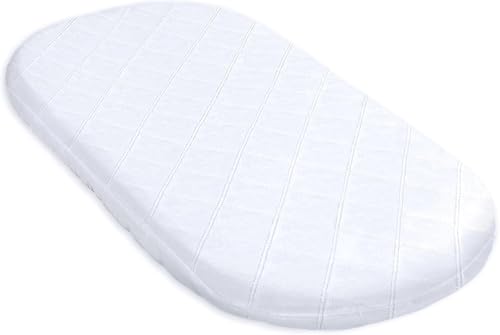 Stubenwagen Baby Matratzen Kinderwagen 75x35 cm - Matratze Beistellbett Babywiege Kindermatratze Oval Reisebett Nässeschutz Moseskorb Matraze 75 x 35 Kinderwagenmatratze