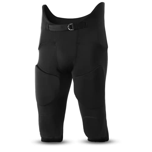 WEARCOG Flex Integrated Youth Fußballhose | 7 gepolsterte Trainingshosen für Jungen mit integrierten Polstern, Schwarz, XX-Large