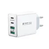 USB C Ladegerät, 40W 4-Ports USB Stecker Schnellladegerät Mehrfach Netzteil USB C Fast Charger PD Power Adapter Ladestecker USB Schnellladen für iPhone 16 15 14 13 12 11 Pro Max, iPad, Samsung,Handys