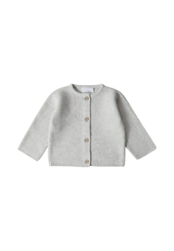 Stellou & friends Strickjacke-Cardigan für Mädchen und Jungen | Hochwertige Baby-Kleidung aus 100% Baumwolle I Gr. 86/92 - Hellgrau