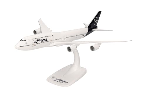 herpa 611930 – Boeing 747-8, Intercontinental, Lufthansa Jumbo, Wings, Modell Flugzeug mit Standfuß, Modellbau, Miniaturmodelle, Sammlerstück, Kunststoff, Snap Fit - Maßstab 1:250