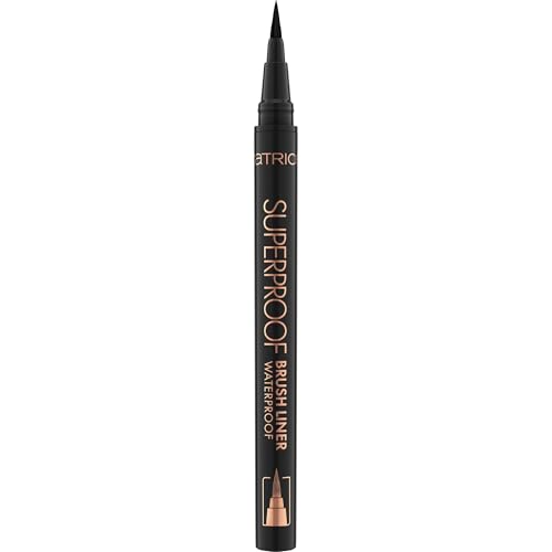 Catrice Superproof Brush Liner Waterproof, Eyeliner, Nr. 010, Schwarz, langanhaltend, Expressergebnis, hochpigmentiert, vegan, wasserfest, ohne Mikroplastikpartikel, ohne Parfüm, 1er Pack (0.45ml)
