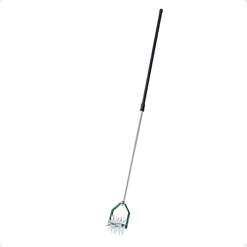 Rekord Handkultivator (Stahl) Arbeitsbreite 12 cm mit Aluminiumstiel (150 cm) Rollgrubber, Sternfräse, Kultivator, Gartenfräse, Rollhacke, Krümler, Gartengerät, Rollkultivator