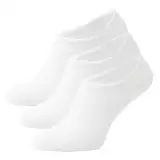 Biobaumwoll No Show Invisible Sneaker Socken Weiß 36-40 3 Paar