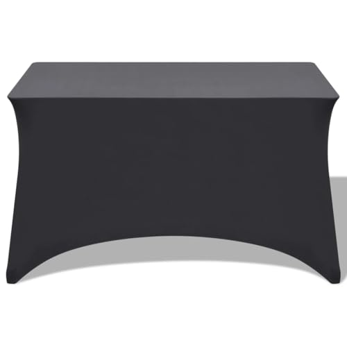 Stretch-Tischhusse 2 STK. 120 x 60,5 x 74 cm Anthrazit - Textilgewebe, langlebig & pflegeleicht - Perfekt für Esszimmer & Garten - Schützt Tische vor Kratzern & Flecken