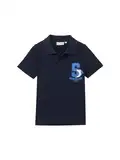 TOM TAILOR Jungen Kinder Pique Polo-Shirt mit Print, 10668 - Sky Captain Blue, 92/98