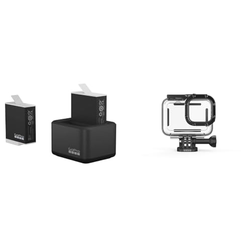 GoPro Dual-Akkuladegerät + 2 Enduro-Akkus (HERO11 Black/HERO10 Black/HERO9 Black) – Offizielles GoPro-Zubehör, ADDBD-211-EU & Schutzgehäuse (HERO10 Black/HERO9 Black) - Offizielles GoPro-Zubehör